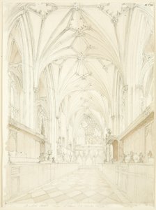 Kör av Bristol Cathedral ser österut av T.H. Clarke