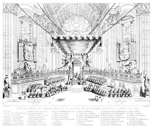 Canonization of Saints i St Peters Church, Rom, 1712.