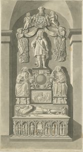 Interiör av Patshull Church - Astley-gravar: sepiateckning, nd [sent 1700-tal] (tryck)