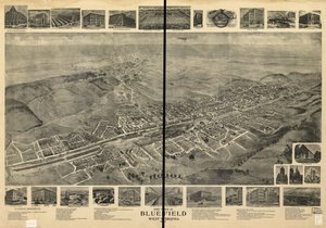 Flygvy över Bluefield, West Virginia 1911 av T. M. Fowler