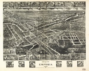 Fågelperspektiv över Emporia, Virginia 1907. av T. M. Fowler