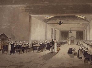 Dining Hall, Asylum, från Ackermanns "Microcosm of London"