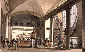 Auktionsmarknadens sal av T. and Pugin A.C. Rowlandson