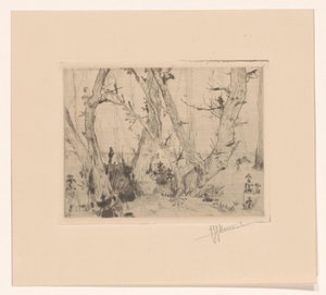 skogsutsikt av T. Sterrenburg (signed by artist)