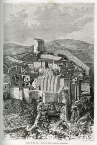 Klostret Mar-Saba (Mar Saba) (Palestina). Taylors gravyr, för att illustrera historien om dagens Syrien, av M. Lortet, dekanus vid Medicinska fakulteten i Lyon, med ansvar för ett vetenskapligt uppdrag av ministeriet för offentlig utbildning, publicerad i 