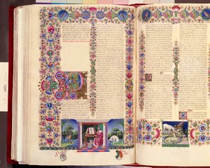 Paulus brev till romarna, dubbelfolioillustration från 
