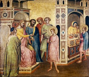 St. Eligius före kung Clothar, ca 1365 (tempera på trä) av Taddeo Gaddi