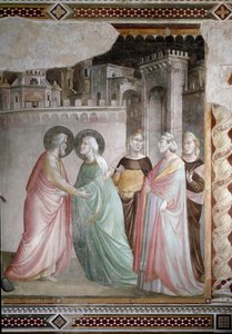 Mötet mellan Anne och Joachim vid Doree-dörren (detalj) - fresk, ca 1327