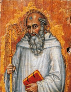 Italien, Asissi, Saint Benedict av Taddeo di Bartolo