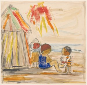 Barn på stranden av Tadeusz Makowski