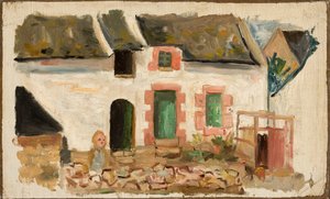 Barn framför huset av Tadeusz Makowski