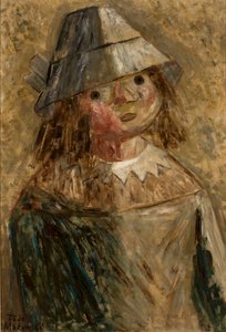 Flicka med hatt av Tadeusz Makowski
