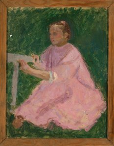 Mädchen im rosa Kleid av Tadeusz Makowski