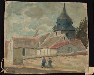 Liten bykyrka (Breuilpont) av Tadeusz Makowski