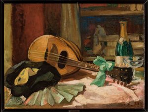Stilleben med mandolin av Tadeusz Makowski