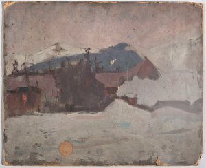 Vinterlandskap av Tadeusz Makowski