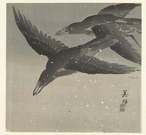 Kråkor i snön av Takahashi Biho