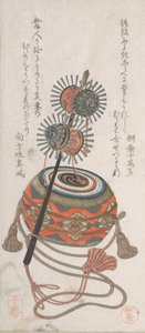 Drum and Keiro, ett slags musikinstrument som används för Bugaku-dansen, 1800-talet.