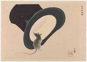 Mus och hatt (träsnitt i färg)