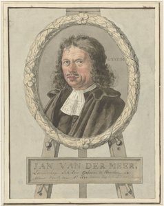 Porträtt av Johannes van der Meer den äldre, i lagerkrans på staffli av Tako Hajo Jelgersma (possibly)