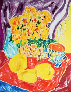 Färgglada blommor och citroner av Tamara Jare