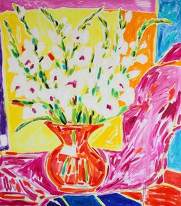 Vask med färgglada gladiolus av Tamara Jare