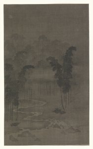 Bambuskog på natten av Tan Zhirui (attributed to)