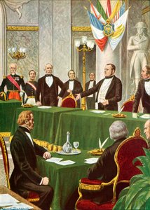 Cavour i le Konekeresi a Pale, 1856swed av Tancredi Scarpelli