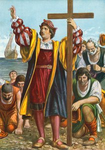 Christofer Columbus anländer till den nya världen av Tancredi Scarpelli
