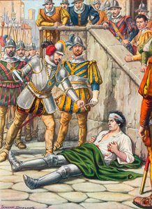 Francesco Ferrucis död efter slaget vid Gavinana, 3 augusti 1530 av Tancredi Scarpelli