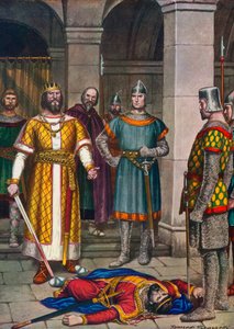 Odoacers död, dödad av Theodoric, östgoternas kung av Tancredi Scarpelli