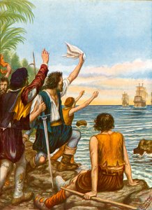 Diego Masques, kapten på ett av fartygen från den andra expeditionen av Christopher Columbus, lämnade på en ö med åtta män av Tancredi Scarpelli