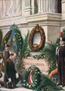 Homage av il Duce vid den okände soldatens grav av Tancredi Scarpelli