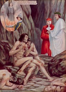Illustration till Dantes gudomliga komedi av Tancredi Scarpelli