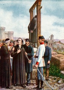 Belfiore-martyrerna: Don Enrico Tazzolis sista ögonblick, 1853 av Tancredi Scarpelli