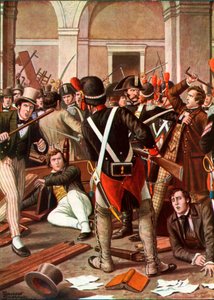 Studenternas revolt vid universitetet i Turin 1821 av Tancredi Scarpelli