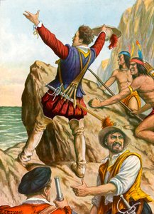 Vasco Nunez från Balboa ser Stilla havet av Tancredi Scarpelli