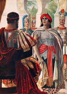 Zenobia i nærværelse af Aurelianswed av Tancredi Scarpelli