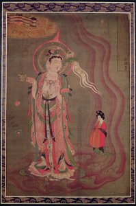 En bodhisattva som leder en dam till det rena landet, ca 851-900 (bläck & färger på siden)