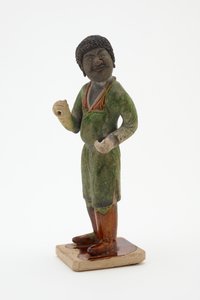 Brudgum, ca 700-750 (lergods med bly-silikatglasyr och målade detaljer)
