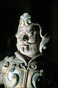 Representation av en krigare, detalj, 618-907 av Tang Dynasty Chinese School