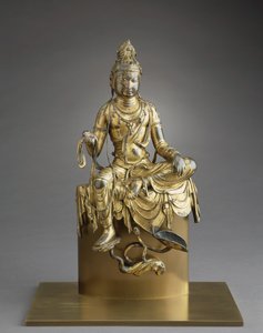 Sittande Bodhisattva Avalokitesvara, 800-talet (brons med förgyllning) av Tang Dynasty Chinese School