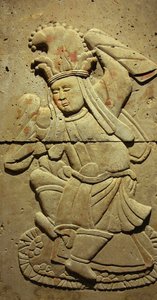 Stele föreställande en musiker (terrakotta) av Tang Dynasty Chinese School
