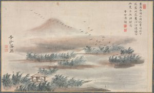 En av åtta utsikter över floderna Xiao och Xiang, 1788. av Tani Bunch