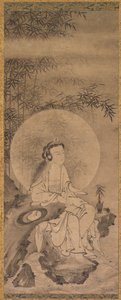 Vitklädd Guanyin av Tani Buncho