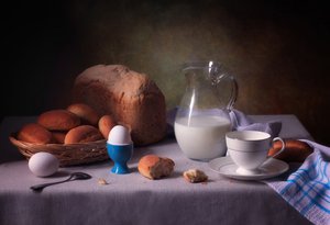 Rustikt frukoststilleben