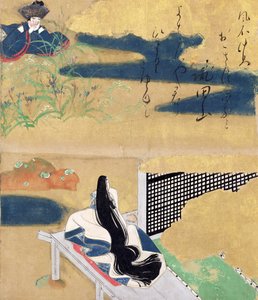Beger dig till Kawachi, från kapitel 23 i "Tales of Ise" (bläck, färg och guld på papper) av Tawaraya (school of) Sotatsu