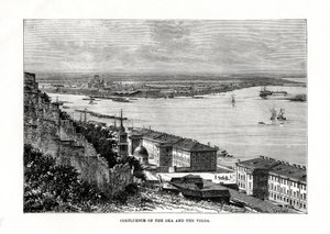 Sammanflödet av Oka och Volga, Ryssland, 1879