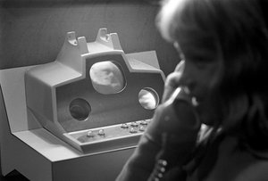 Demonstration av futuristisk Picturephone-kommunikationsteknik på världsutställningen i Seattle av Ted Spiegel