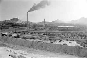 Översikt över Phelps Dodge Smelter Douglas Arizona, smältverk för koppar från Phelps Dodge...